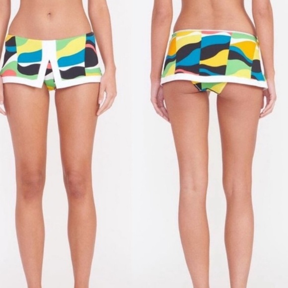 STAUD Colorful Geometric Women's Swim Shorts - Picture 2 of 3